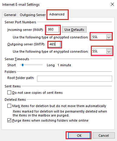 enter the Incoming Server and Outgoing Server