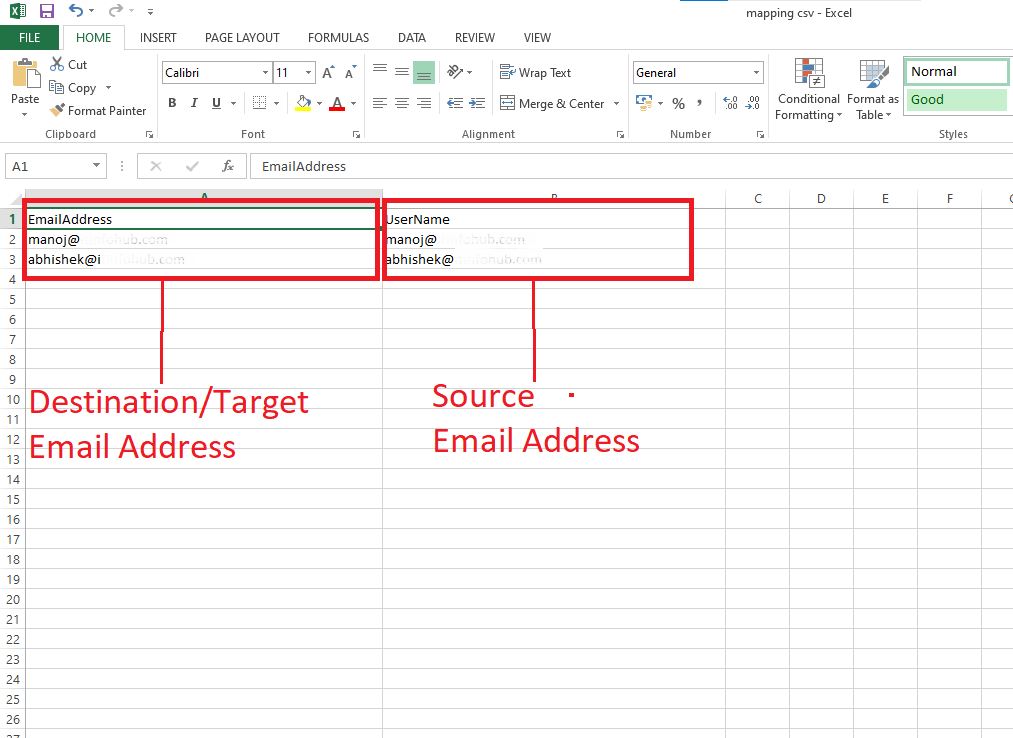 create a csv file