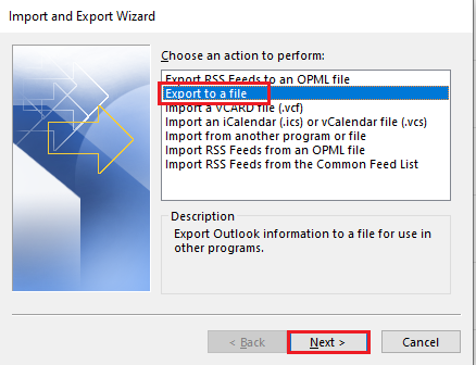 Export to a file