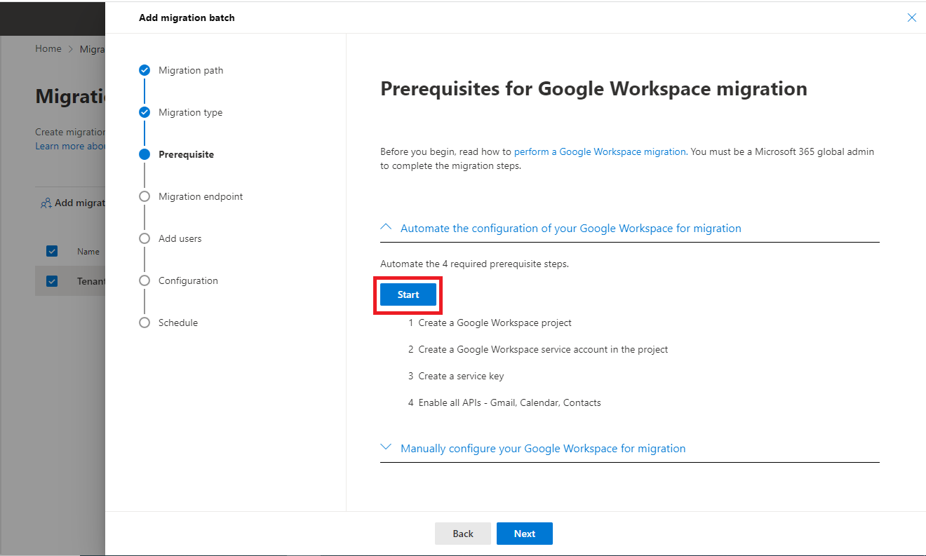 configuration for G-suite