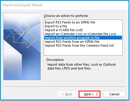 click import from another progrm or file