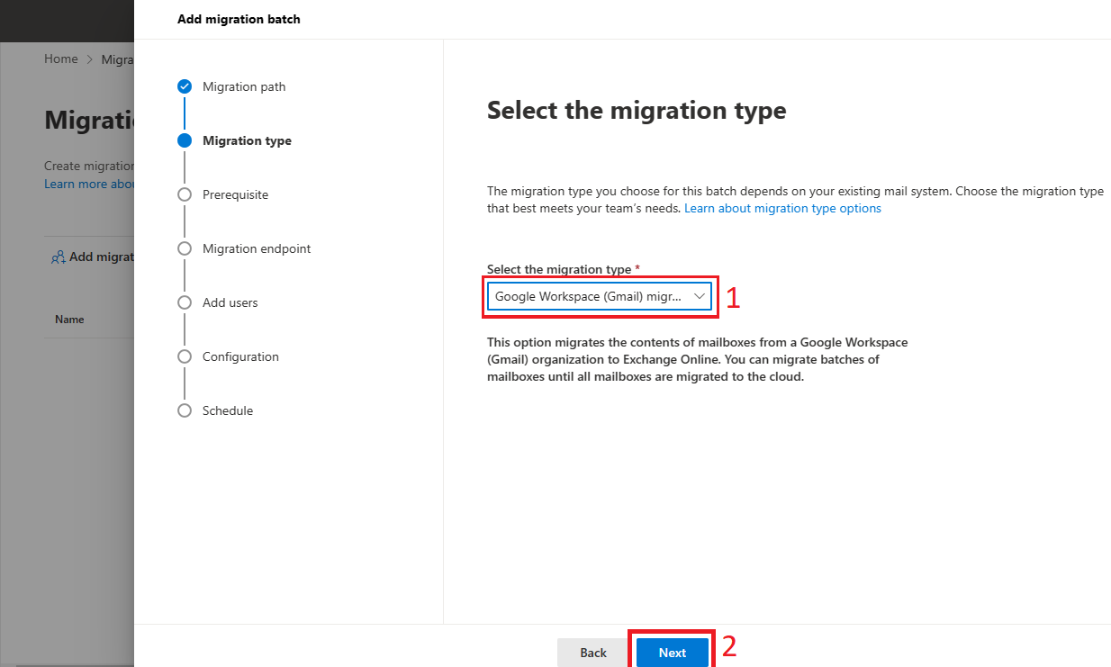 select migration type