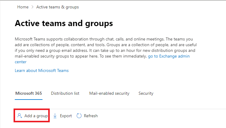 select add a group