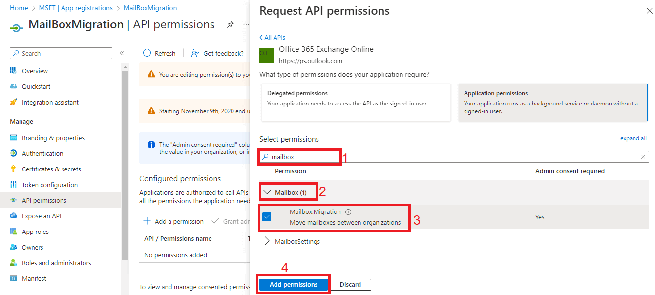 click api permissions