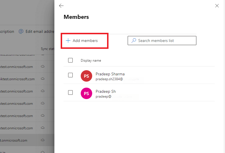 click on add members