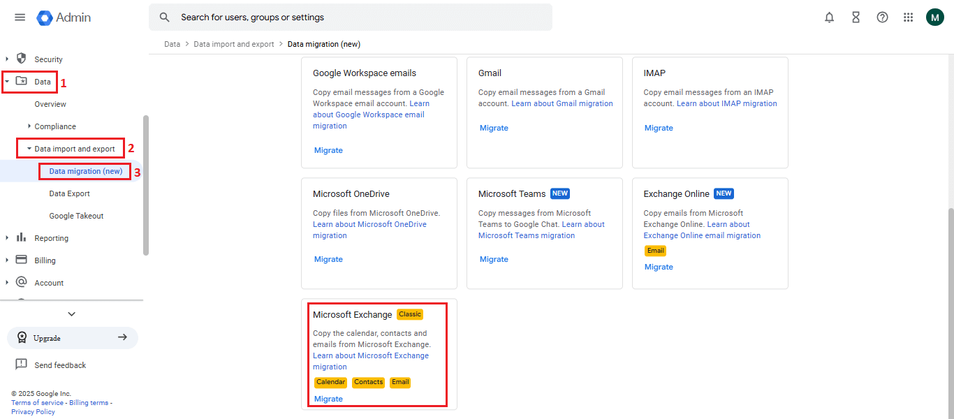 select microsoft exchange