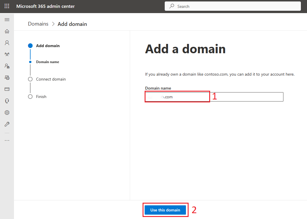 Enter your Custom Domain Name
