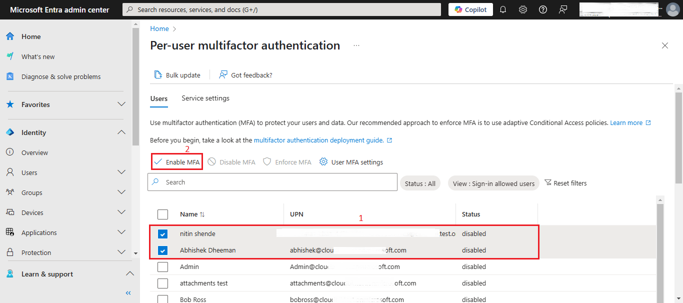 Enable MFA