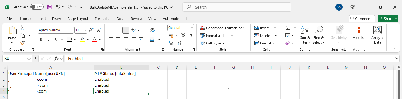 update the information in csv file